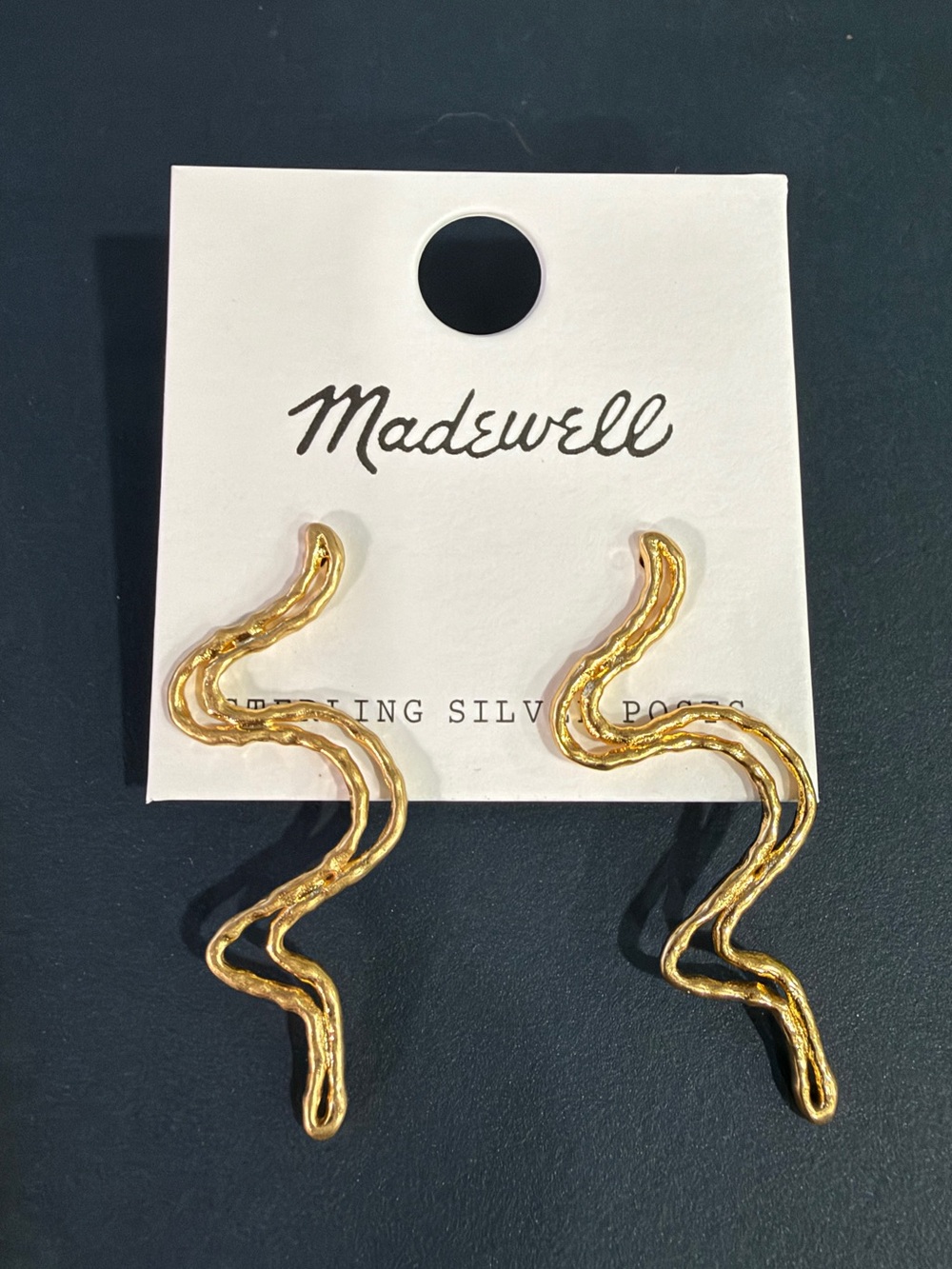 Madewell Sculpted Gold Wavy Drop Earrings